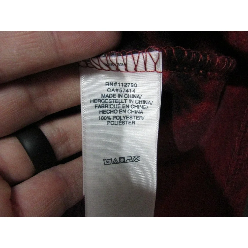 True Religion Shacket Mens Large Red Plaid Polar Fleece Thermal Snap Jacket